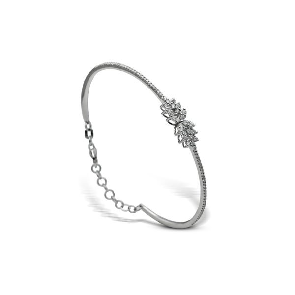 Imported White Gold Diamond Karra (Certified)