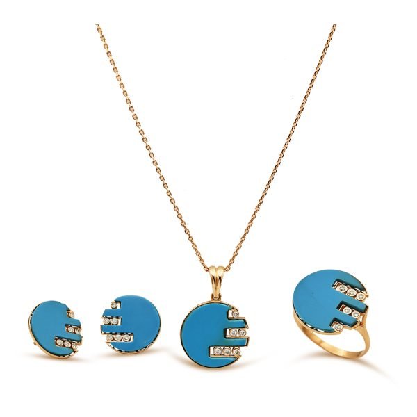 Imported Rose Gold Diamond Pendant Set