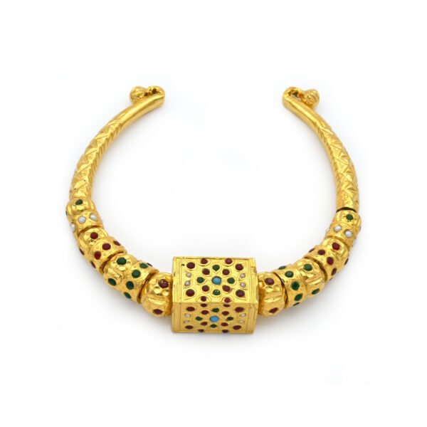 Gold Hasli with Nourathan & Kundan work