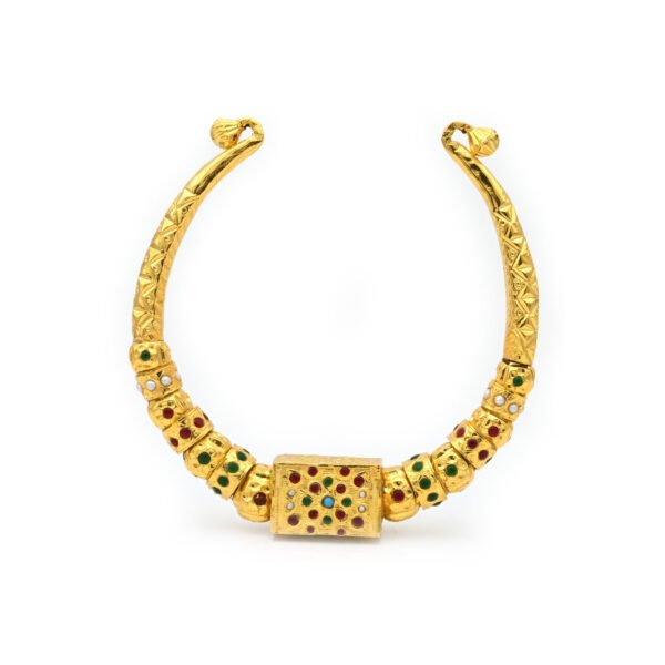 Gold Hasli with Nourathan & Kundan work